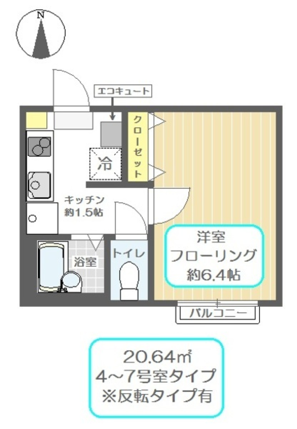 オーネスト西新井　104号室の間取り図