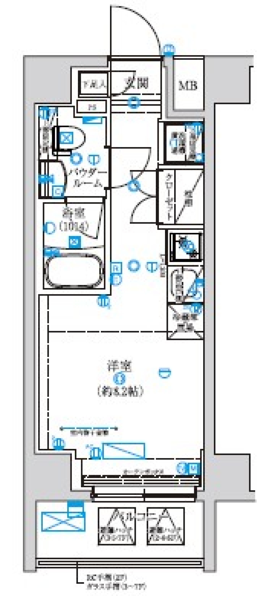 キッチンがコントラストの要［ペット可］の間取り図
