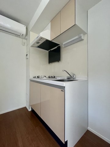 ２口のガスコンロが設置されています。