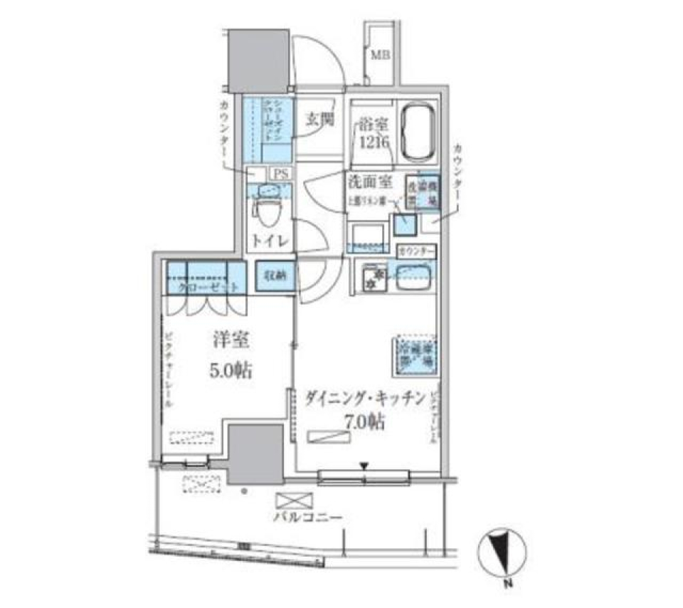 パークアクシス上野松が谷　602号室　［ペット可］の間取り図