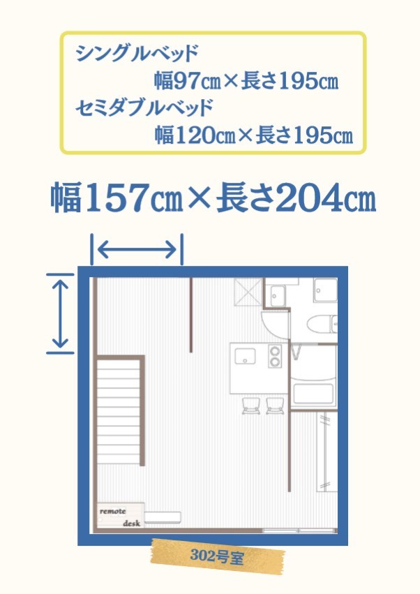 ベッドスペースの参考サイズ