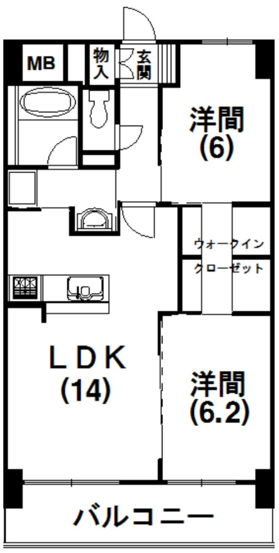 シティガーデン・幸 505号室の間取り図