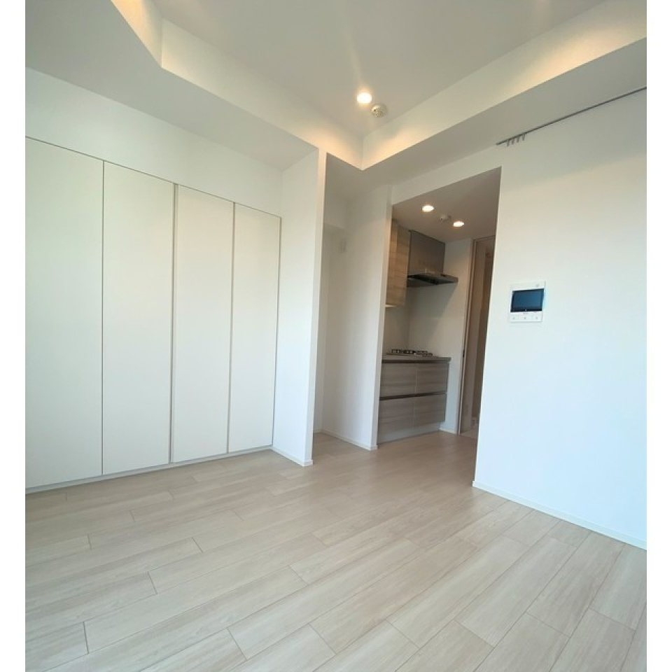 お部屋は、木目調の床が優しい色合いで、アクセントウォールはくすみカラーが映える、モダンな空間です。
2024.3.16撮影