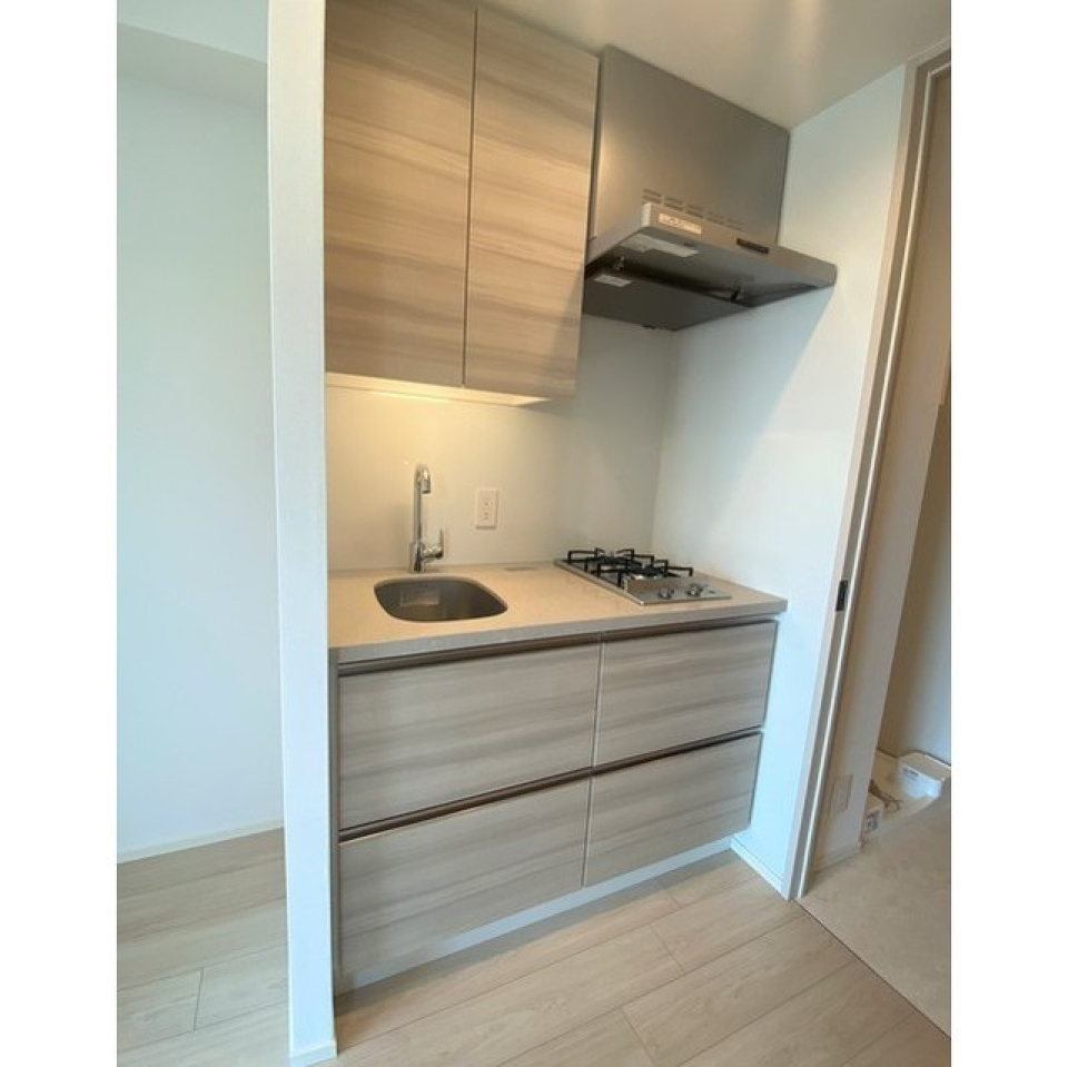 2口ガスコンロのシステムキッチンです。デザインがお部屋の雰囲気に馴染んでいます。
2024.3.16撮影