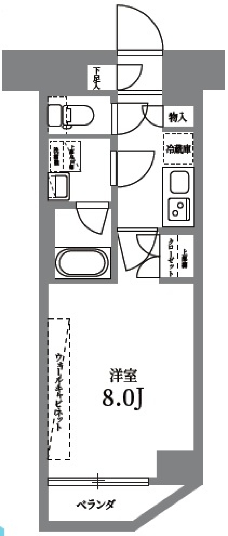 アルテカーサアリビエ綾瀬　608号室［ペット可］の間取り図