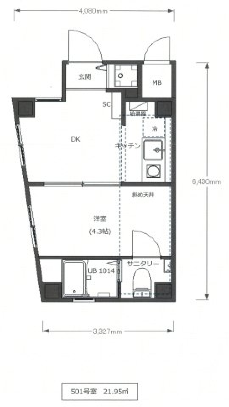 Lotso大山　501号室［ペット可］の間取り図