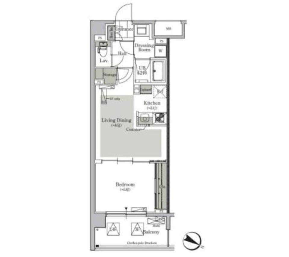 パークキューブ西ヶ原ステージ　２２４号室［ペット可］の間取り図