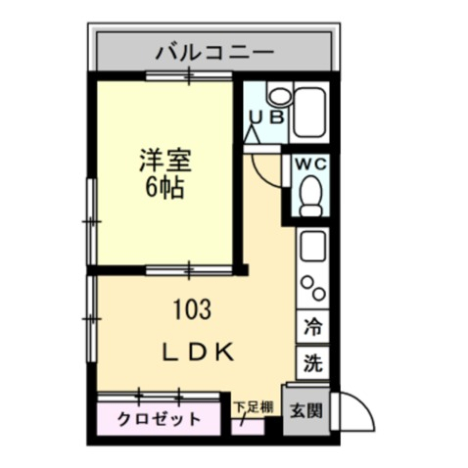 なかいハイツB棟　103号室の間取り図