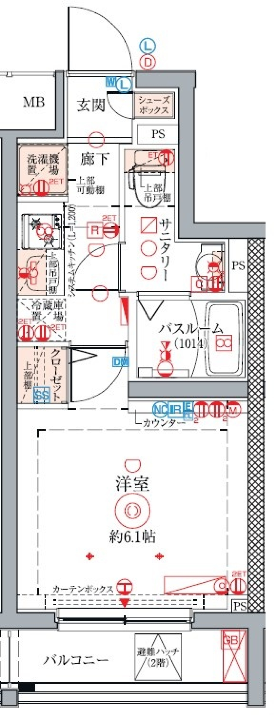 クレヴィスタ方南町Ⅱ　102号室の間取り図
