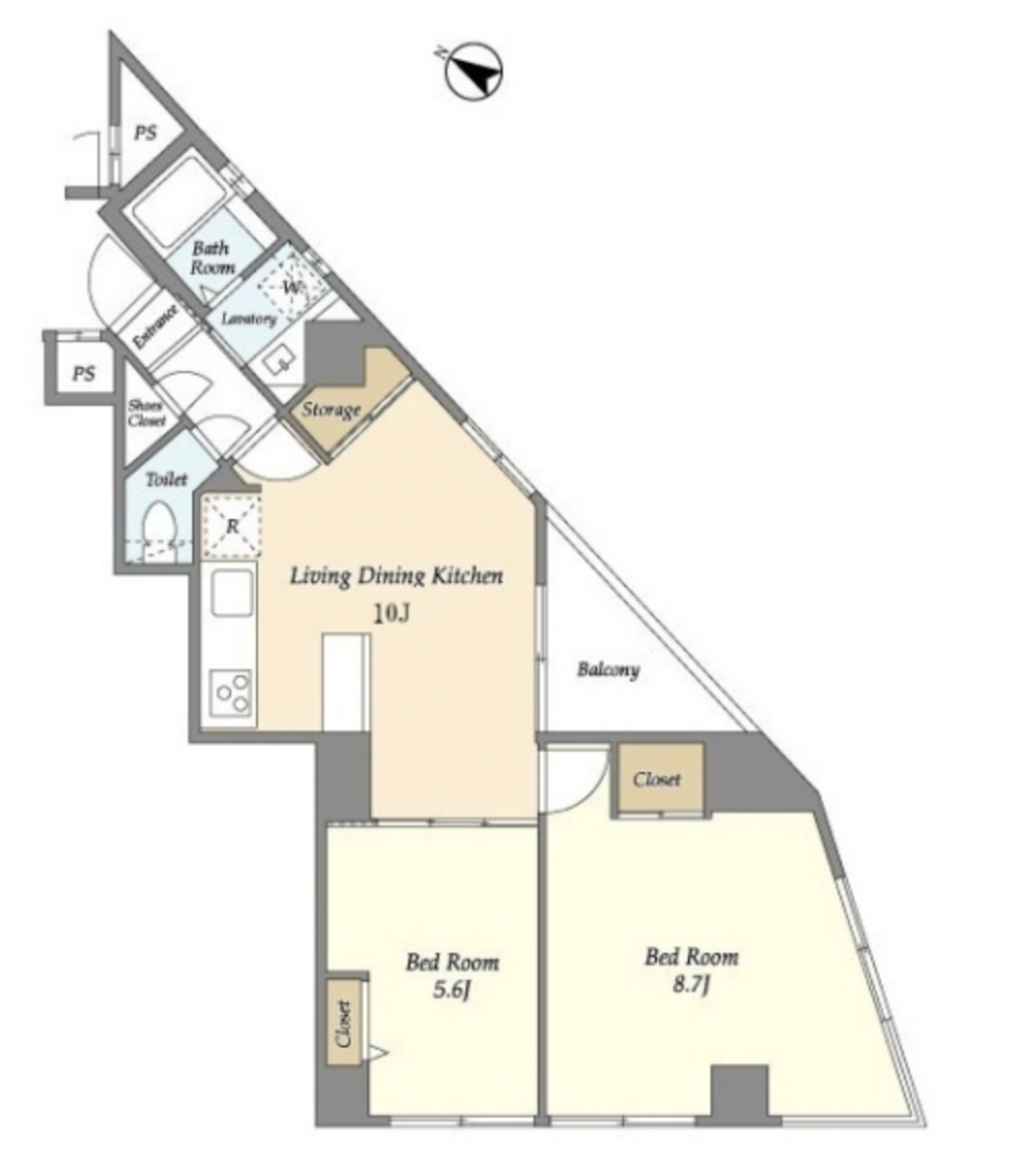 ヘリンボーンに魅せられての間取り図