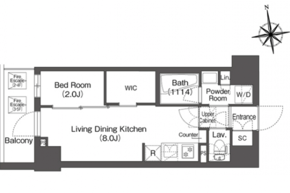 コンフォリア・リヴ西葛西　４０６号室［ペット可］の間取り図