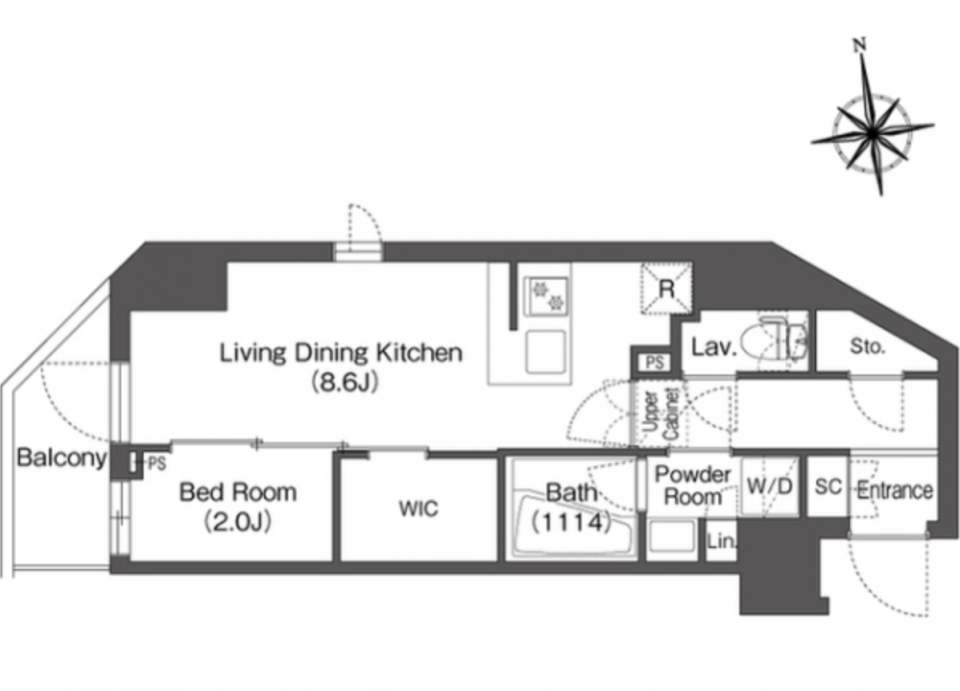 コンフォリア・リヴ西葛西　４０７号室［ペット可］の間取り図