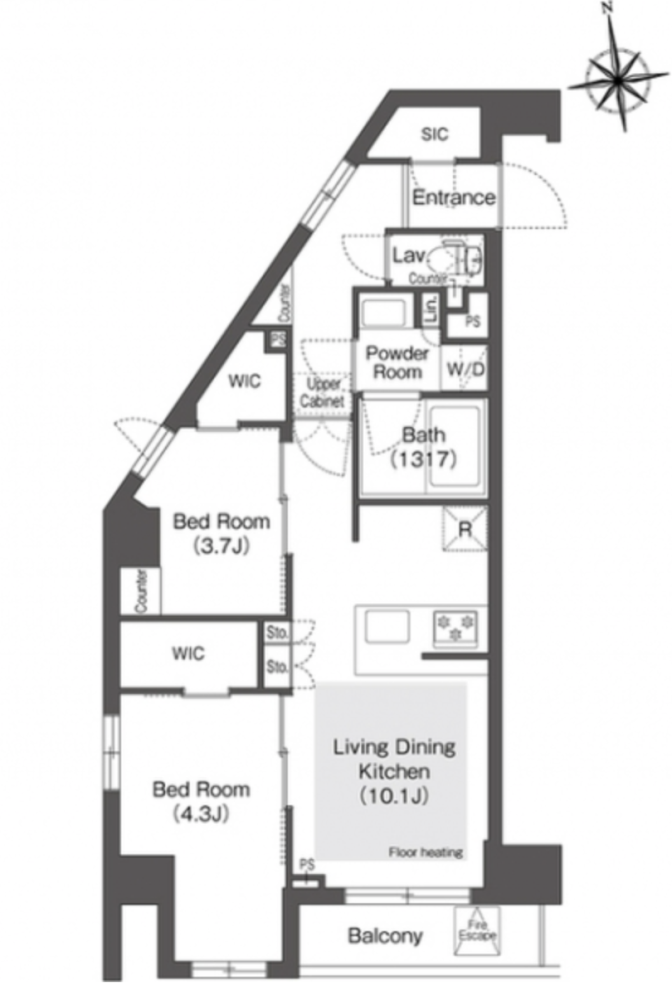 コンフォリア・リヴ西葛西　４０５号室［ペット可］の間取り図