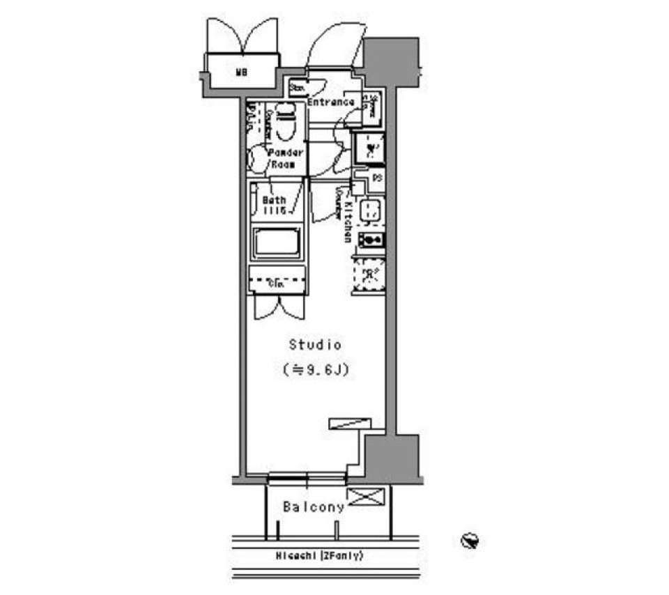 パークアクシス台東根岸　303号室［ペット可］の間取り図
