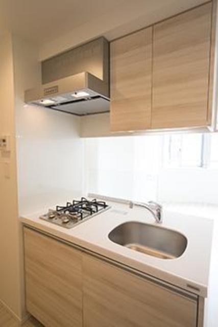 2口のガスコンロ付きです。
※写真は同タイプ住戸です。