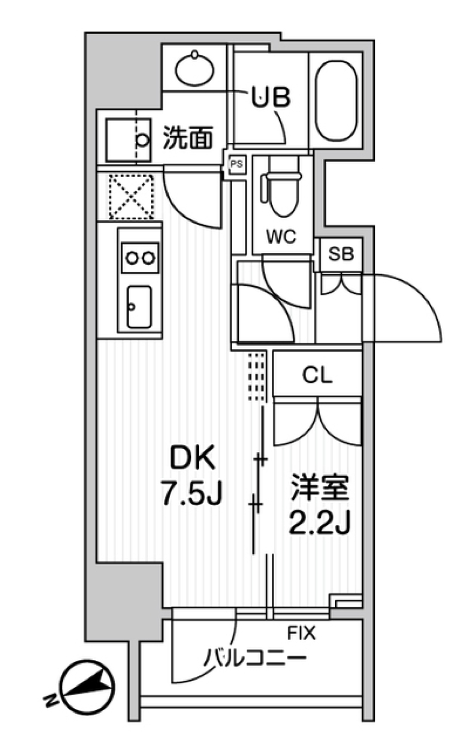 シーズンフラッツ浅草言問通り　504号室［新築］の間取り図