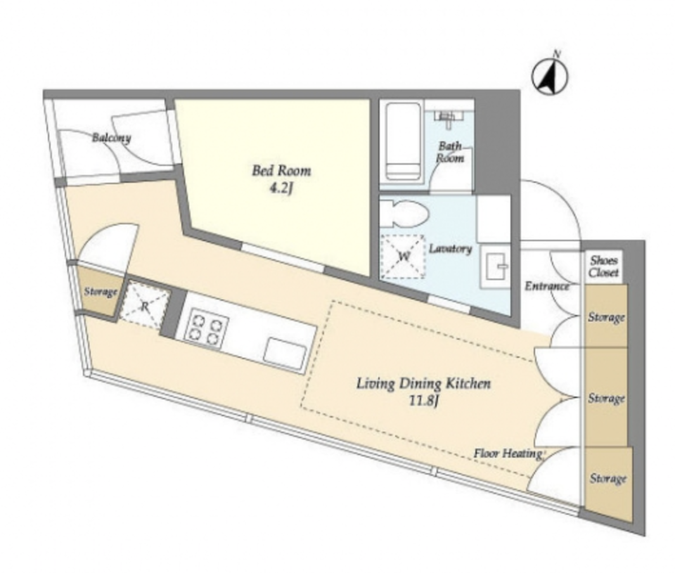 近未来的都市型集合住宅の間取り図