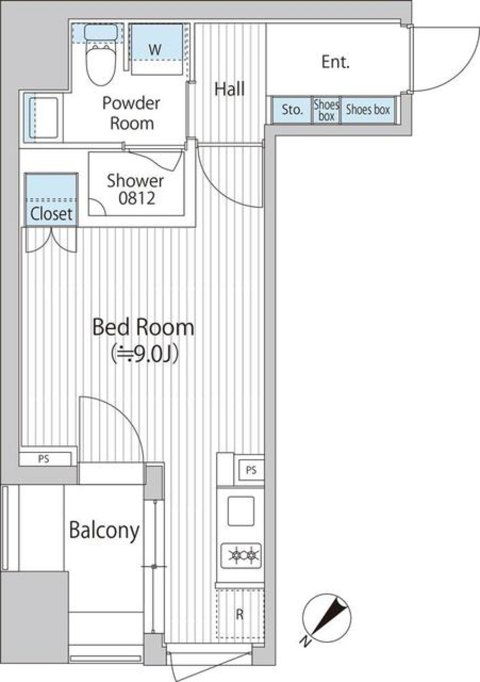 バウスフラッツ日本橋浜町　605号室の間取り図