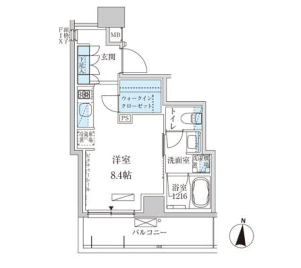 パークアクシス池上　105号室［ペット可］の間取り図