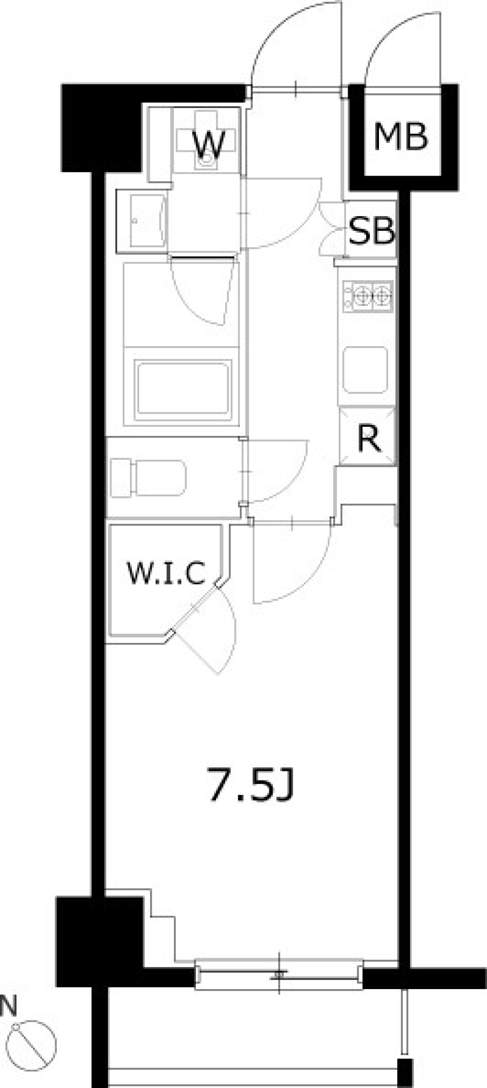 ケーディーエックスレジデンス豊洲　５１２号室の間取り図