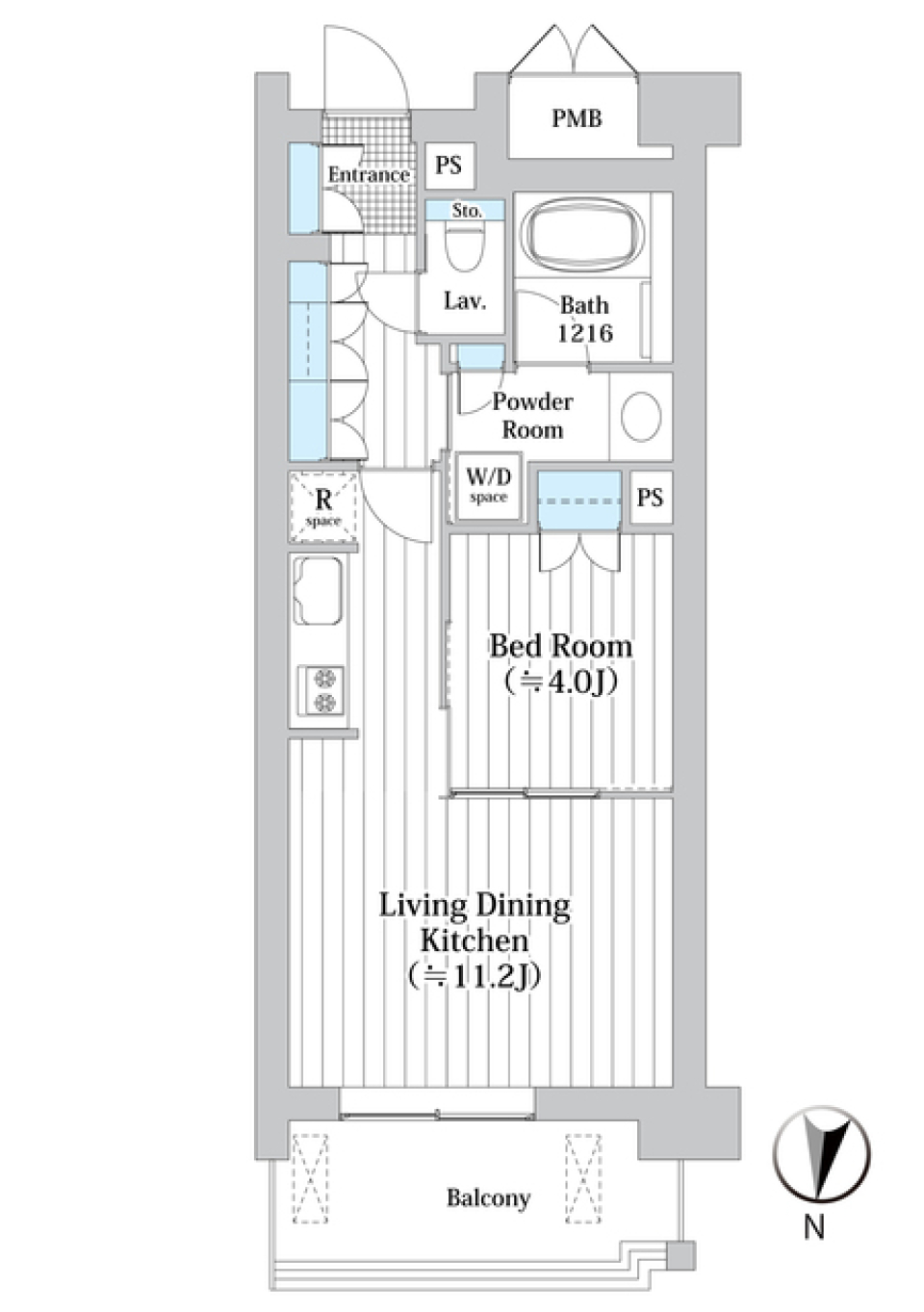 アビティグランデ砧　（Ｂ棟）　215号室の間取り図