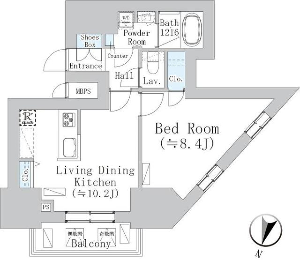 ウェスタ板橋仲宿　１００４号室の間取り図