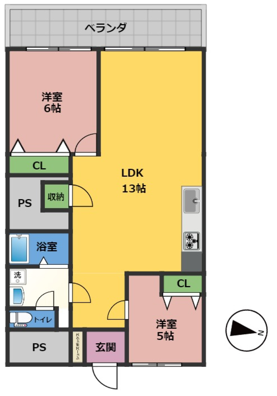 マンション仙川アゼリア　505号室の間取り図