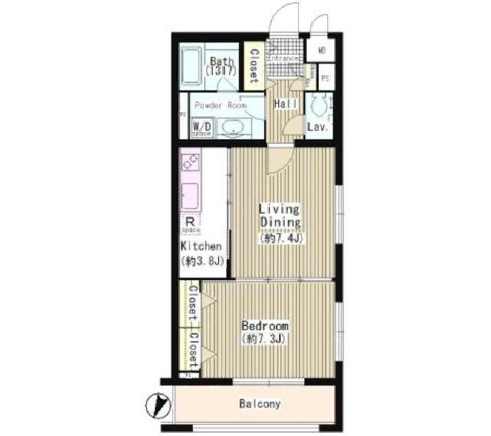 ルミエール中町　２０８号室の間取り図