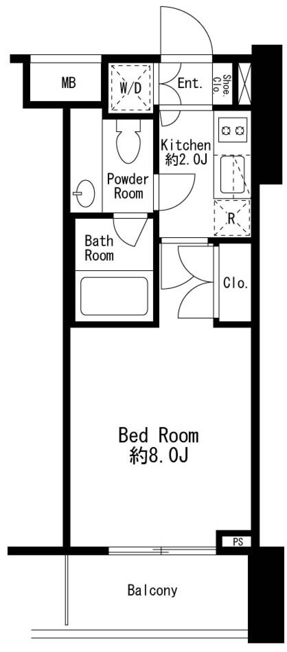 プライムアーバン用賀Ⅱ　４０７号室［ペット可］の間取り図