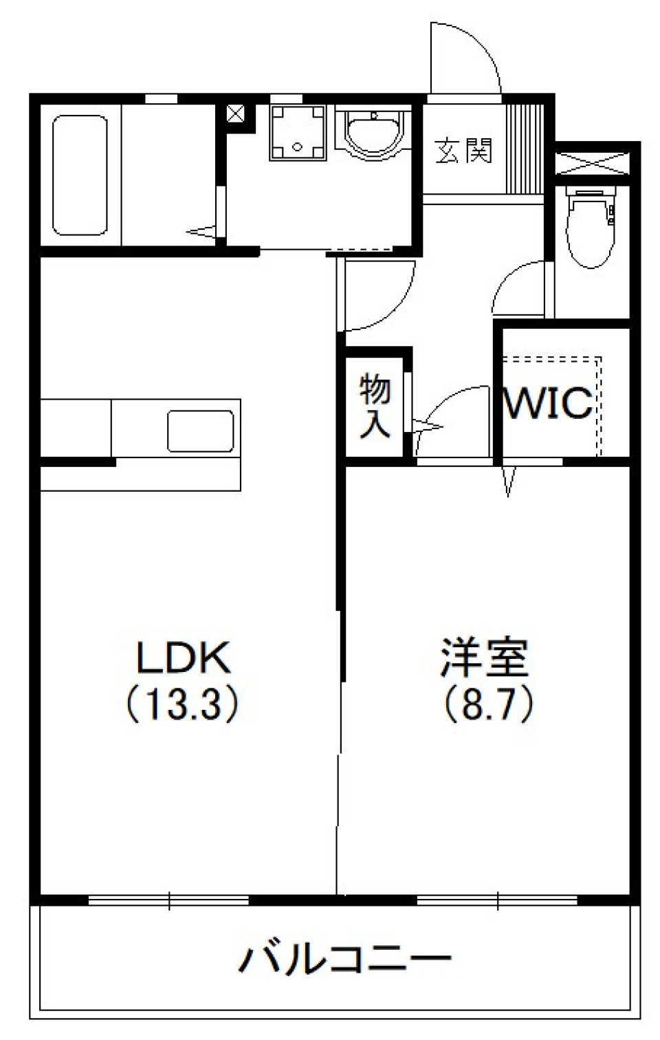 白とクルミ色に包まれた暮らしの間取り図