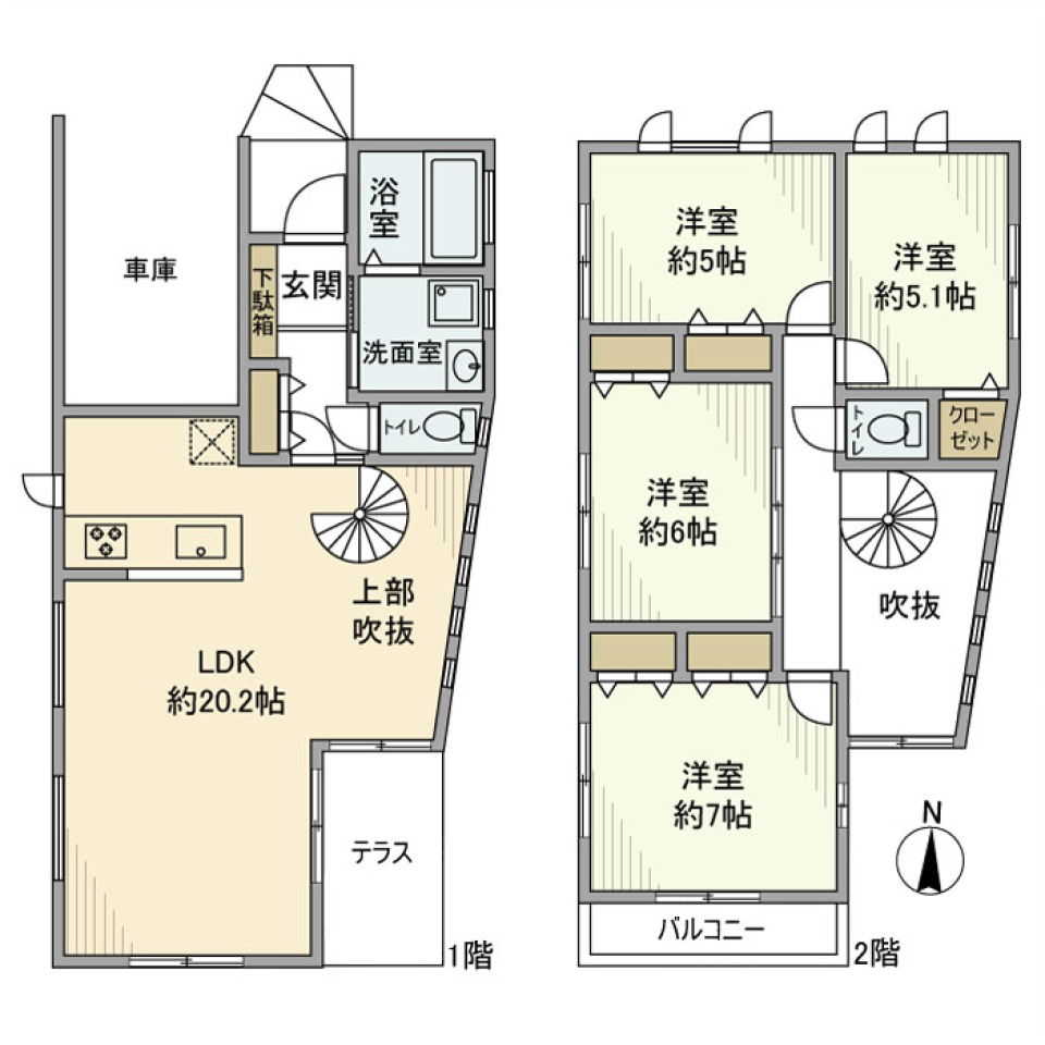 千代ケ丘戸建の間取り図