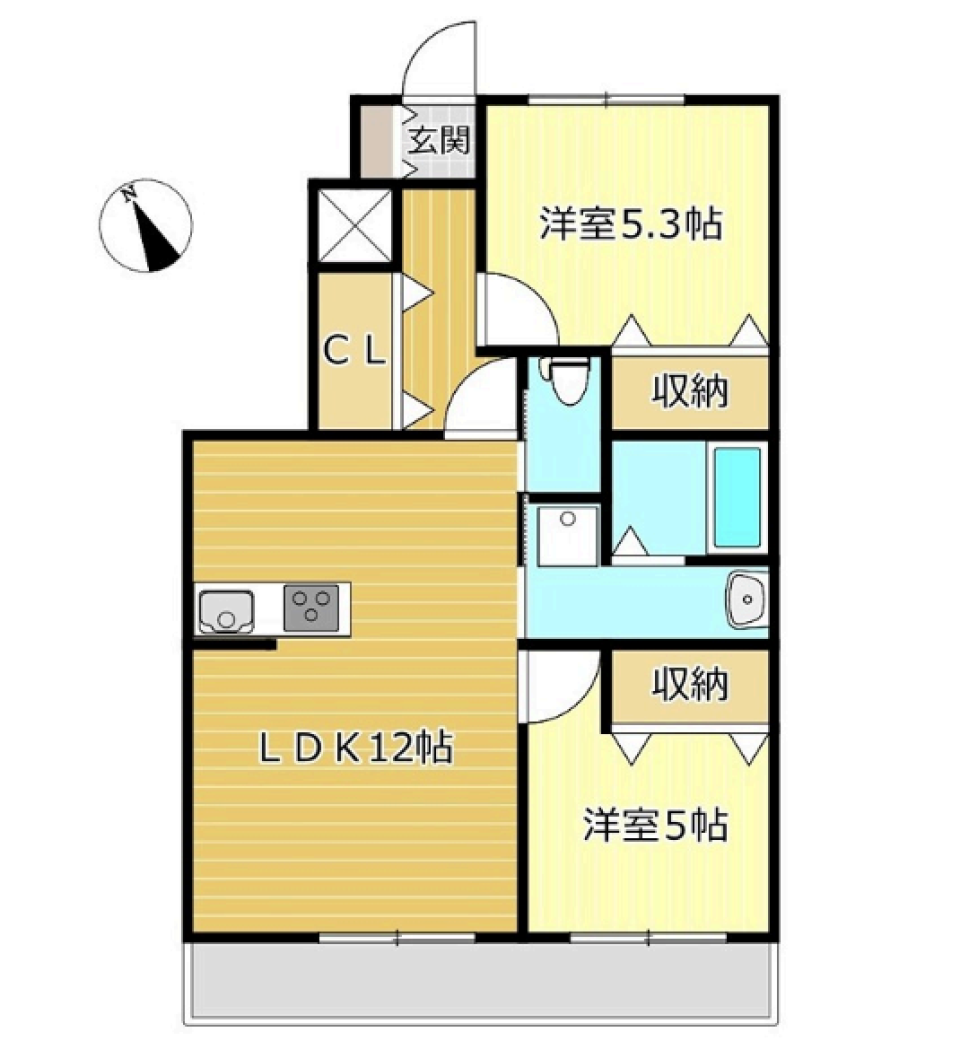 2人なら同じ風景も違って見える。の間取り図