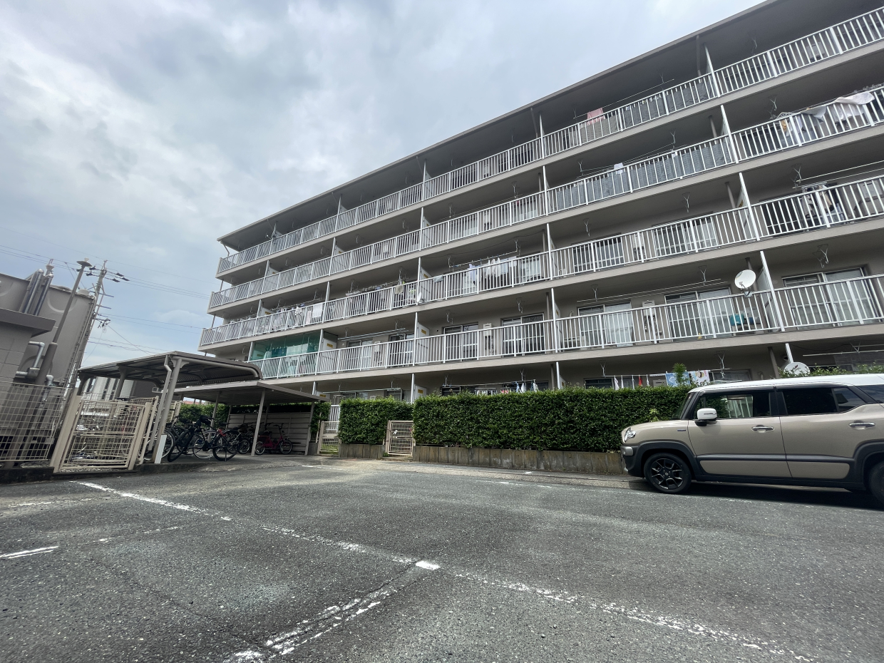 建物南側が駐車場