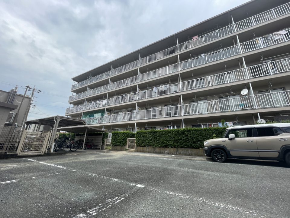 建物南側が駐車場