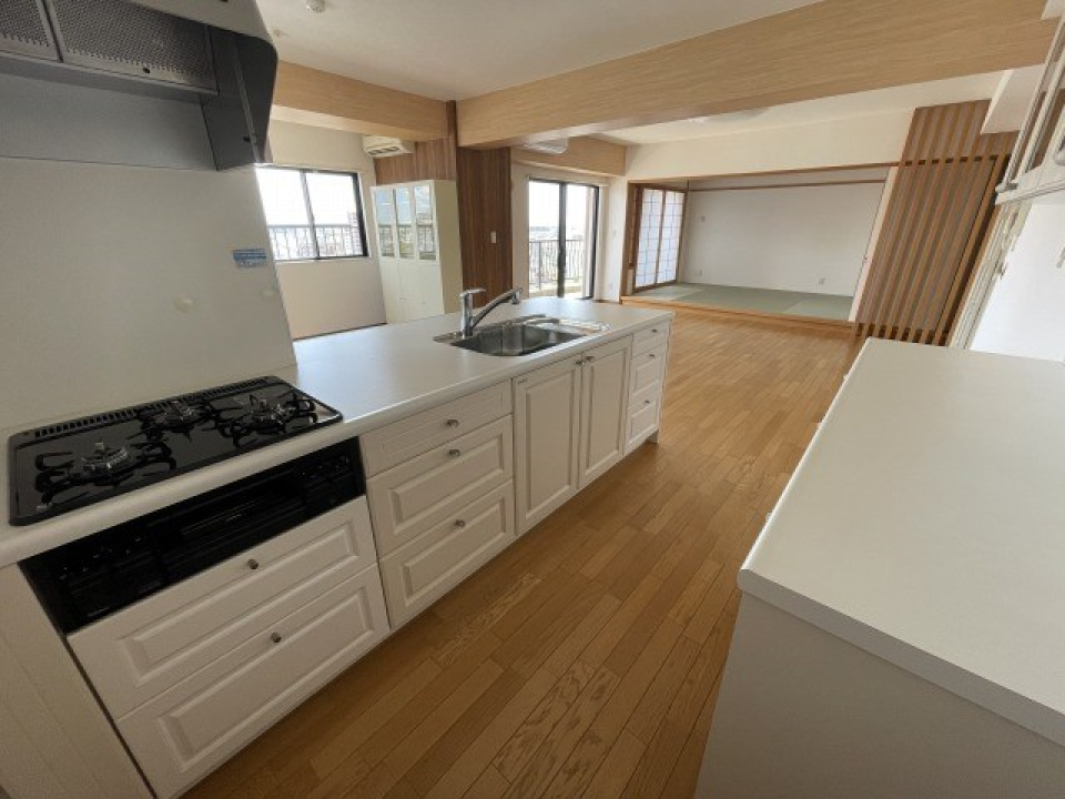 ペニンシュラキッチン！抜けもいいね。