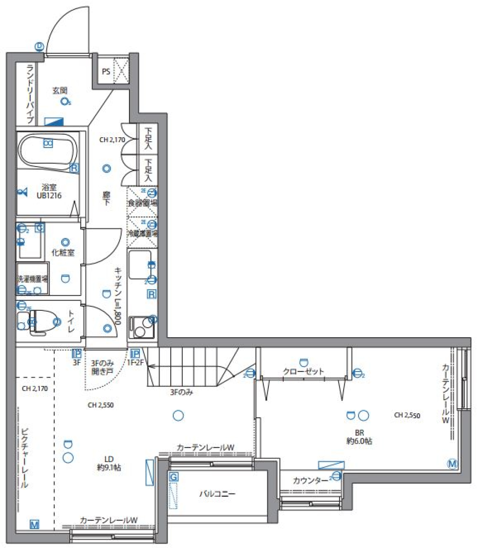 スペリオール白金台　402号室［ペット可］の間取り図