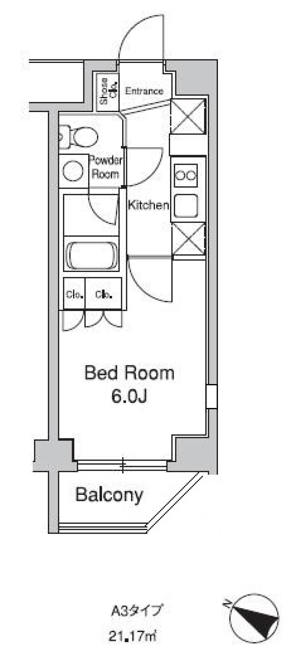 プラウドフラット目黒行人坂　406号室の間取り図