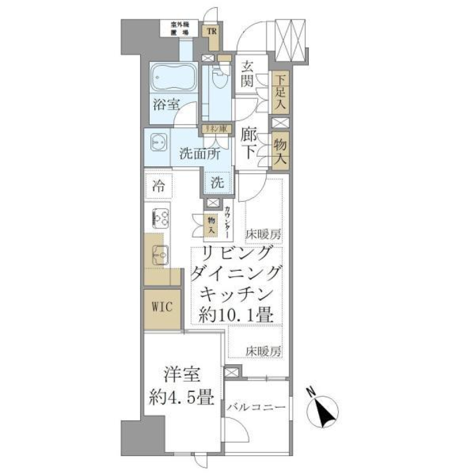 プラウド東京八丁堀　205号室の間取り図