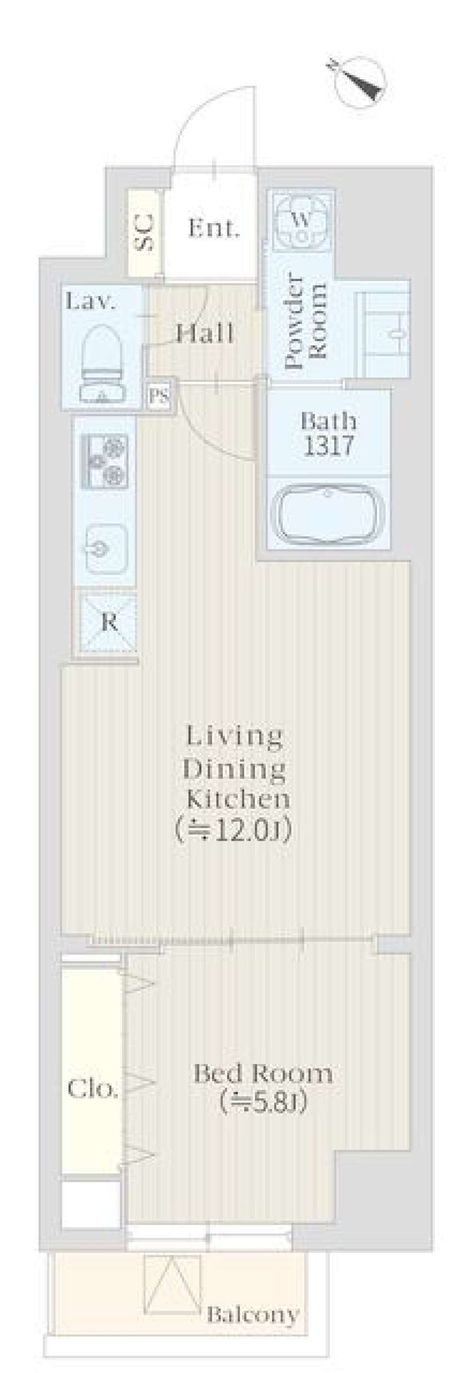 Ｓａｋｕｒａｓ　Ｇｏｔａｎｄａ　303号室の間取り図