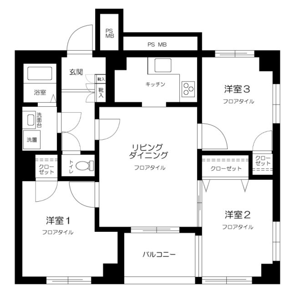 成加パラシオン 305号室の間取り図