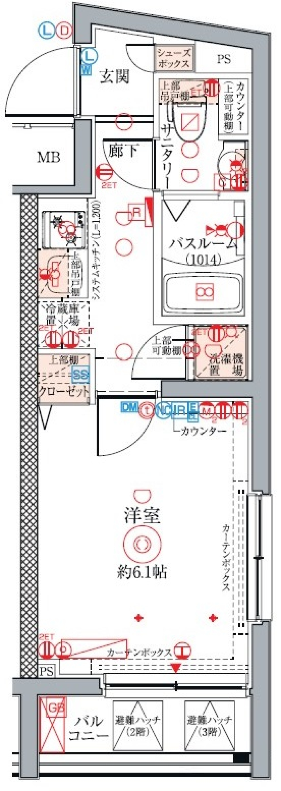 クレヴィスタ方南町Ⅱ　406号室の間取り図