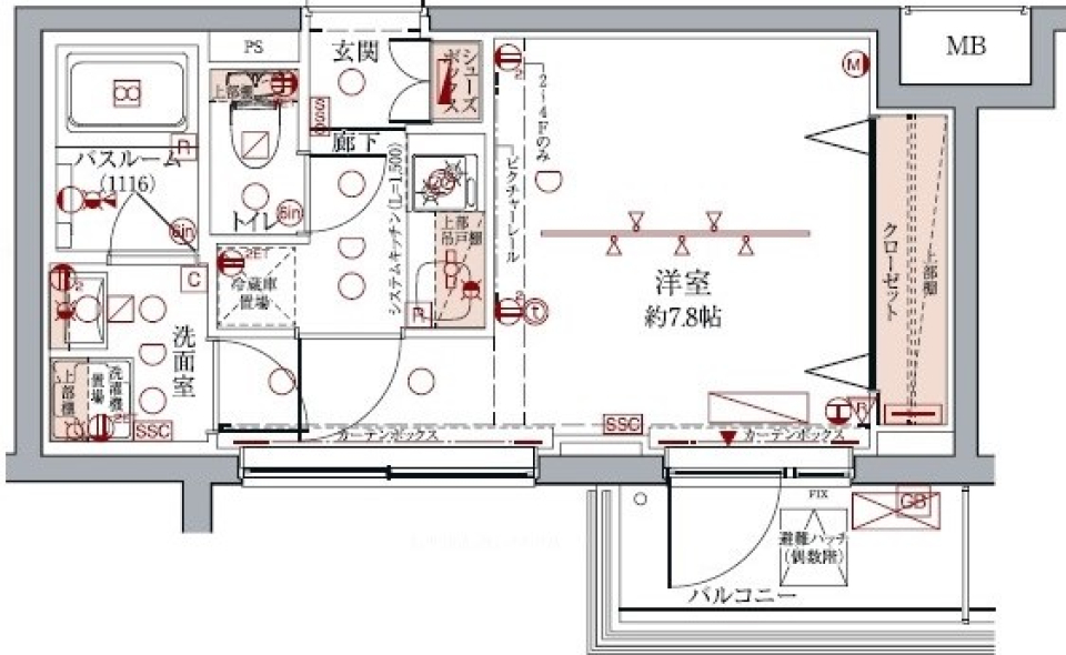 クレヴィスタ板橋志村　２１０号室の間取り図