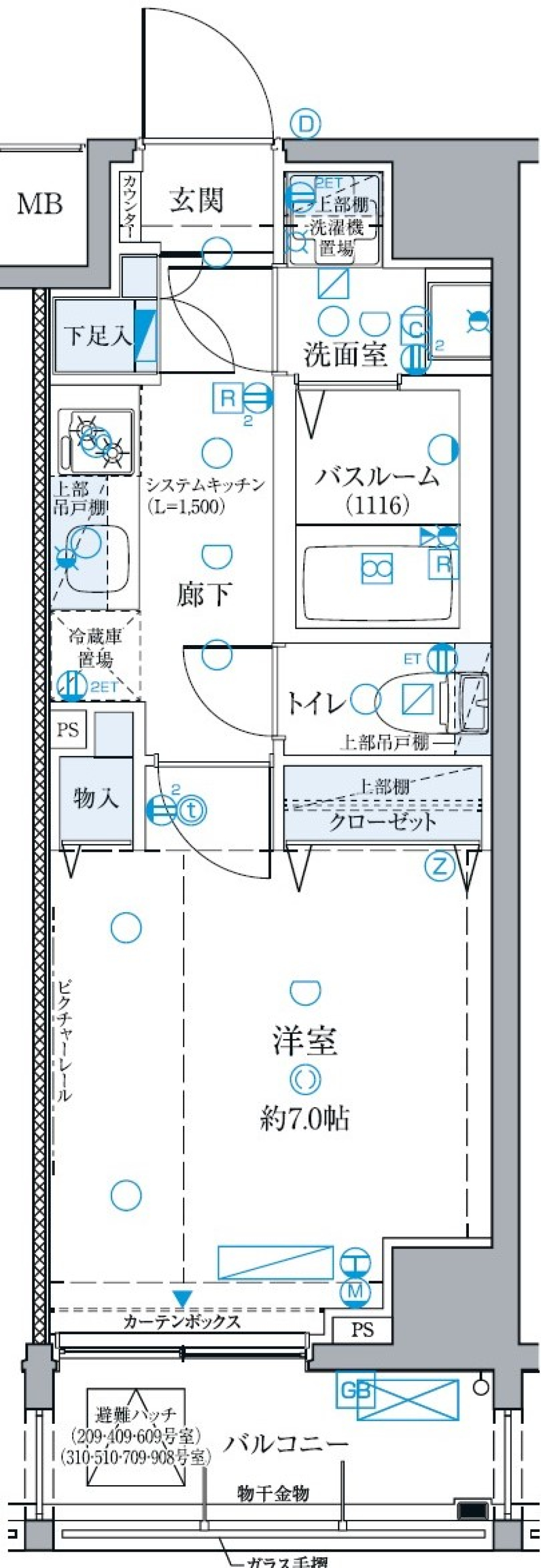 クレヴィスタ板橋西台Ⅲ　209号室［ペット可］の間取り図