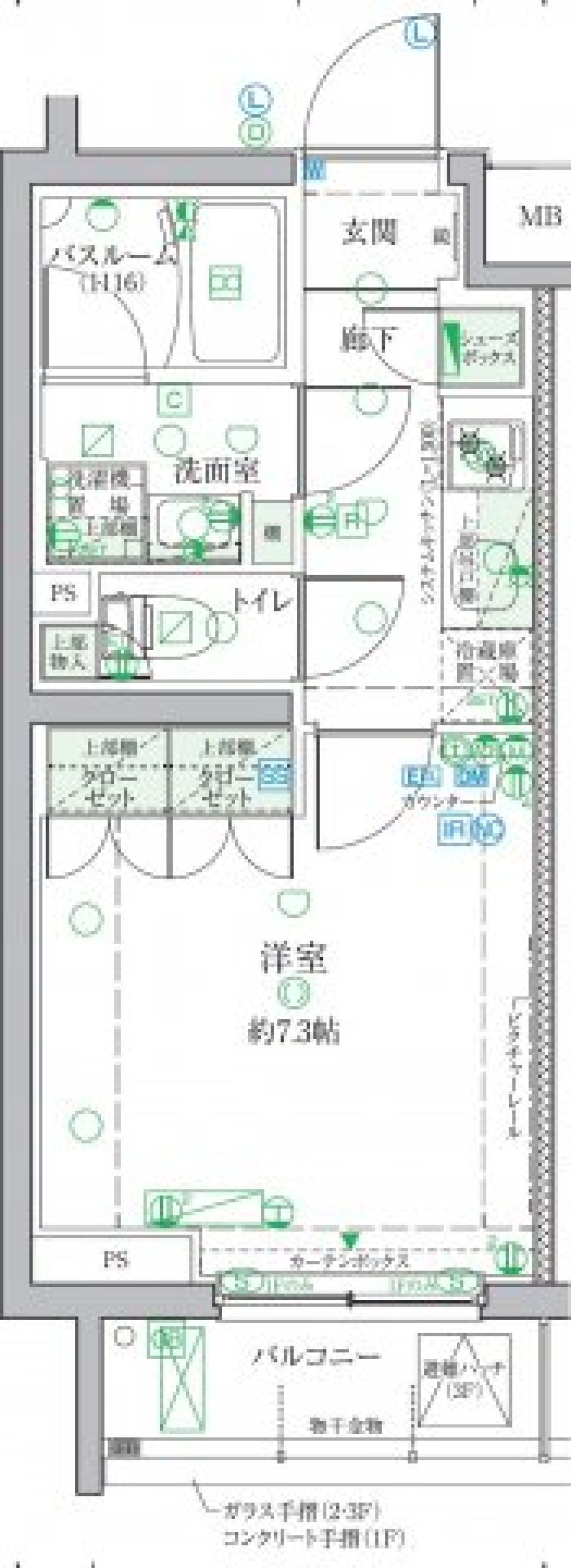 クレヴィスタ祖師ヶ谷大蔵　２０６号室［ペット可］の間取り図