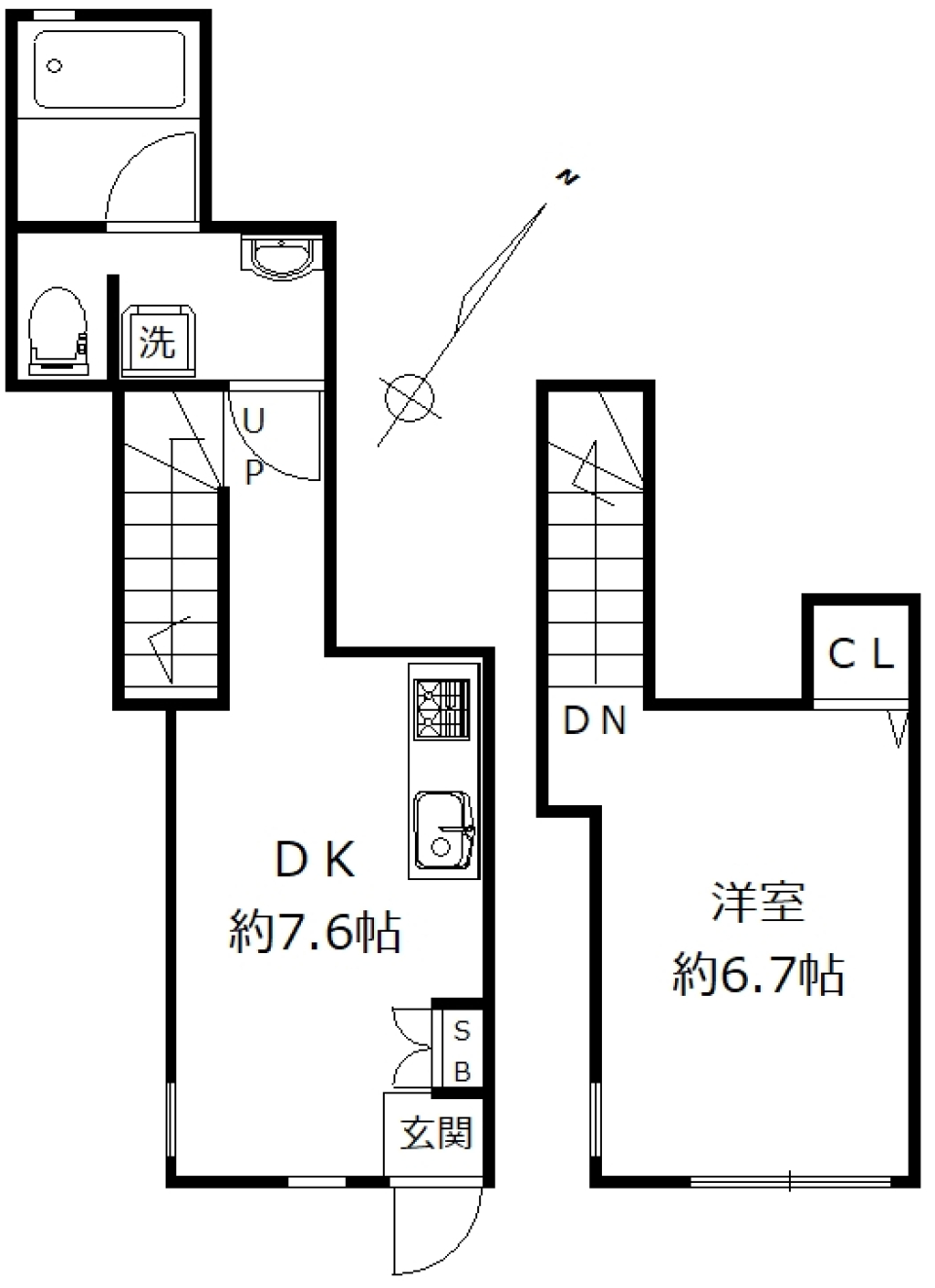 カイラカラン根津　１０６号室の間取り図