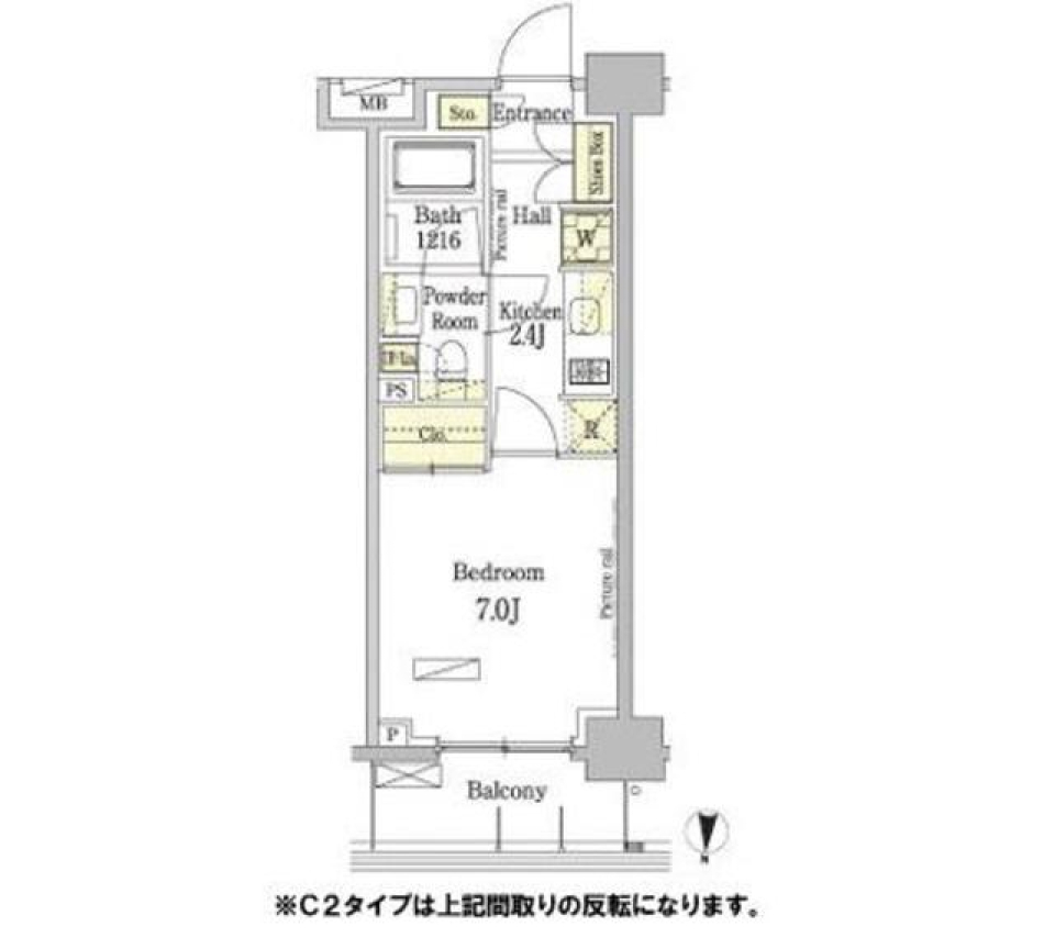 パークアクシス錦糸町・親水公園　604号室の間取り図