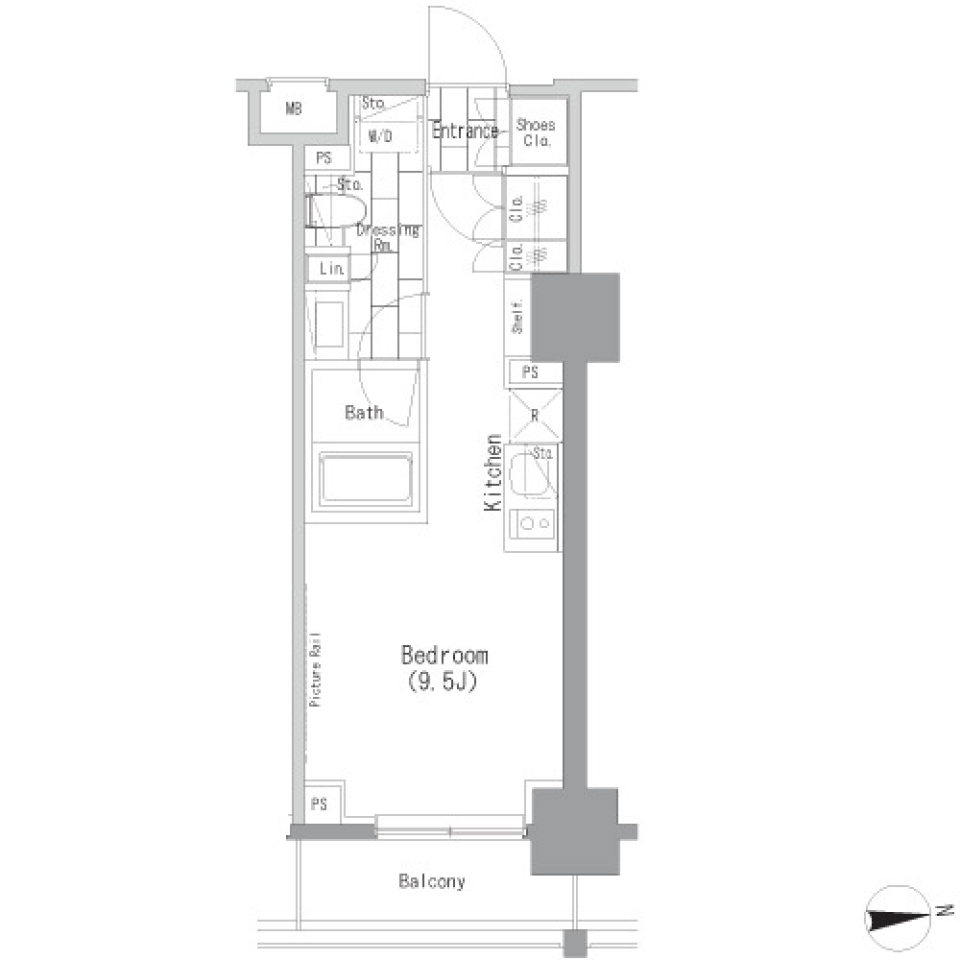 ザ・パークハビオ上野レジデンス　510号室の間取り図