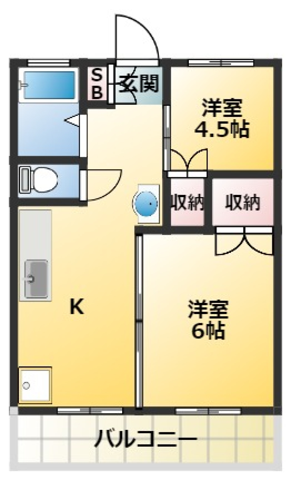 池第一コーポ　402号室の間取り図