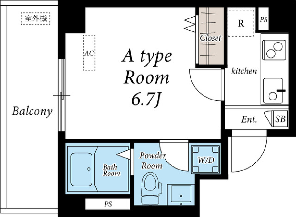 リブリ・ヒルサイド銀杏坂　701号室の間取り図