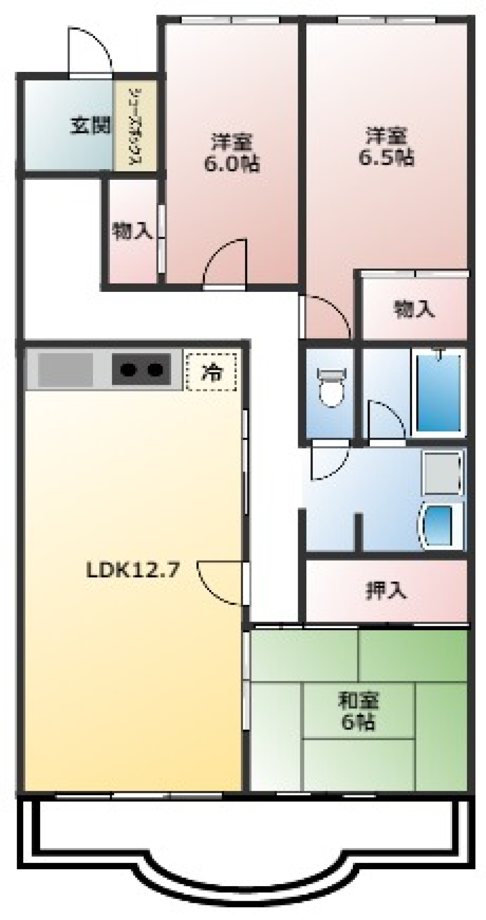 リバー・ビュウ・ハイツ　406号室の間取り図